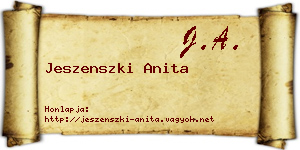 Jeszenszki Anita névjegykártya